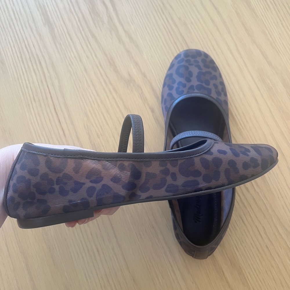 Madewell Greta Leopard Mesh Ballet Flats 7 - Picture 4 of 5